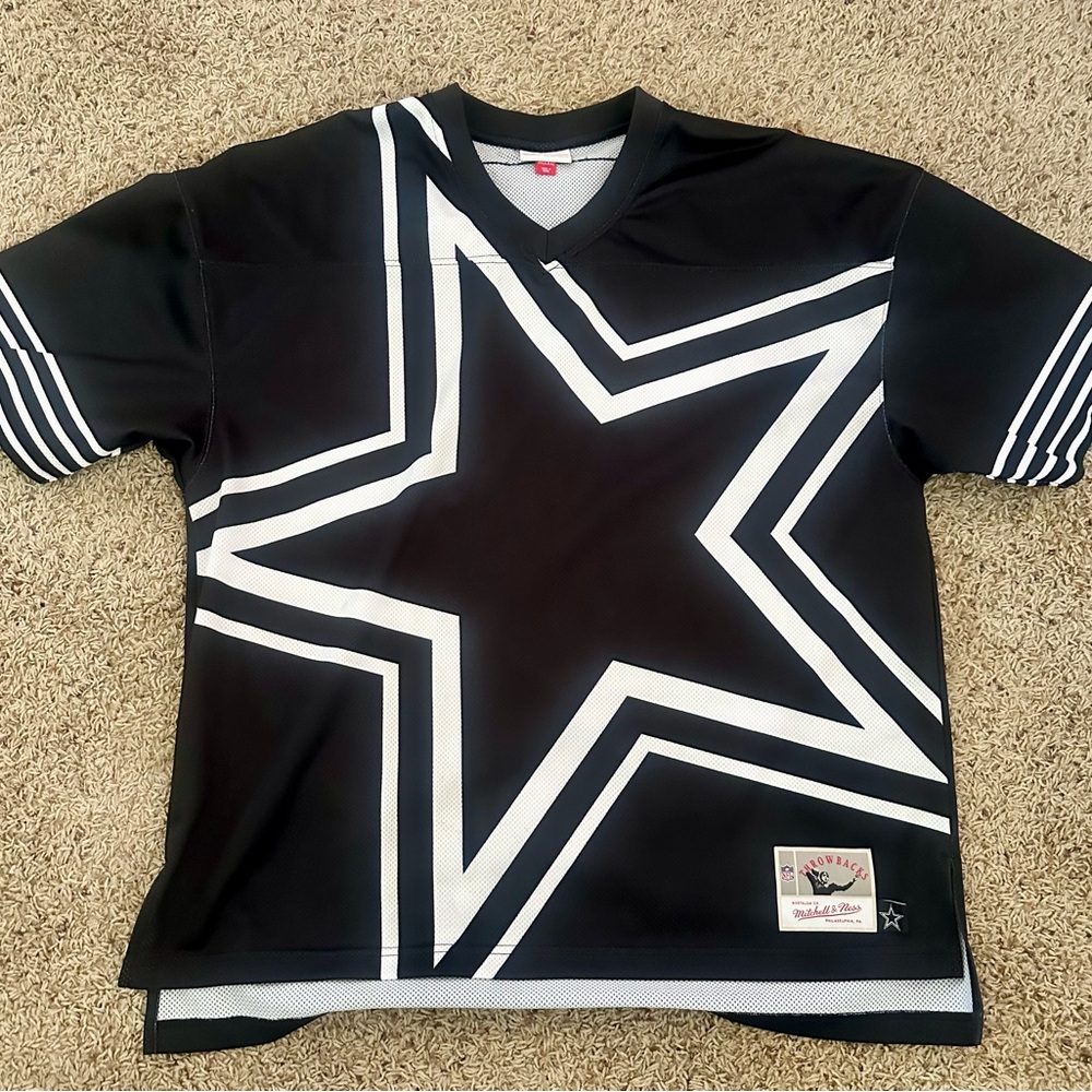 Mitchell & Ness Black and White Star Pattern Jersey